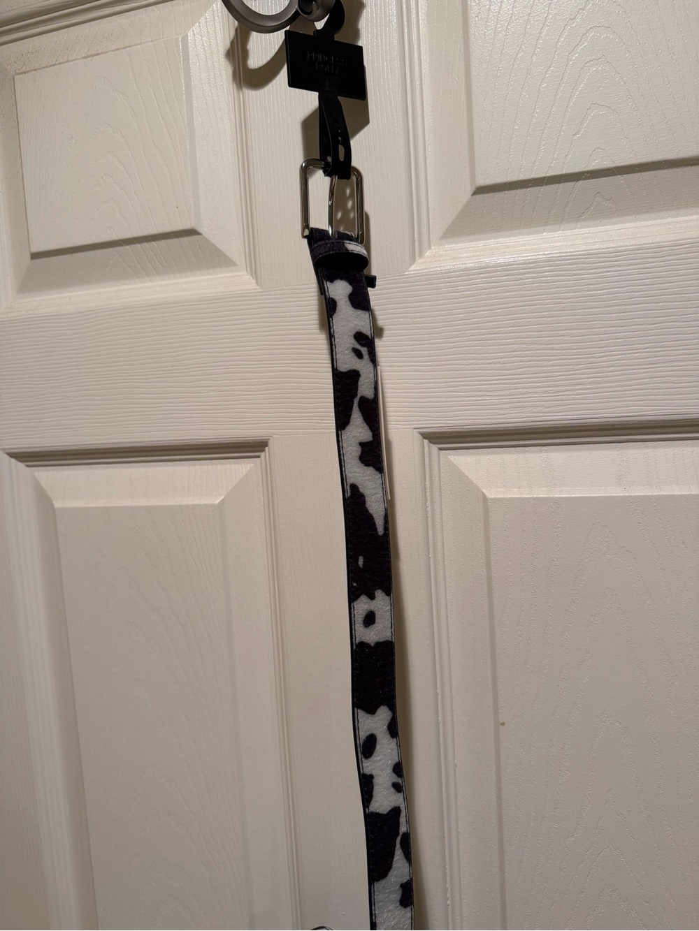 Princess Polly Black and White Cow Print Belt